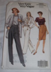 7866 EZ VOGUE FIT STRT SKIRT, TAPER- STRAIGHT PANTS PATTERN 8-12 UNCUT